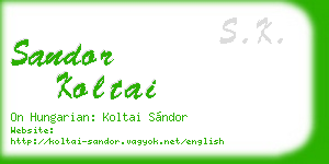sandor koltai business card