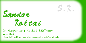 sandor koltai business card